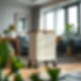 Stylish Hamper Design in a Modern Setting Stylish hamper on casters in a modern living room