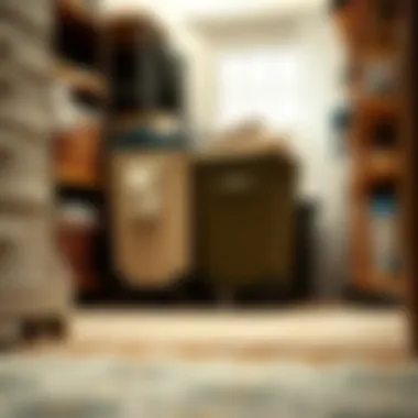 Organization Made Easy with Hampers on Casters Organizing tips with hampers on casters in a cluttered space