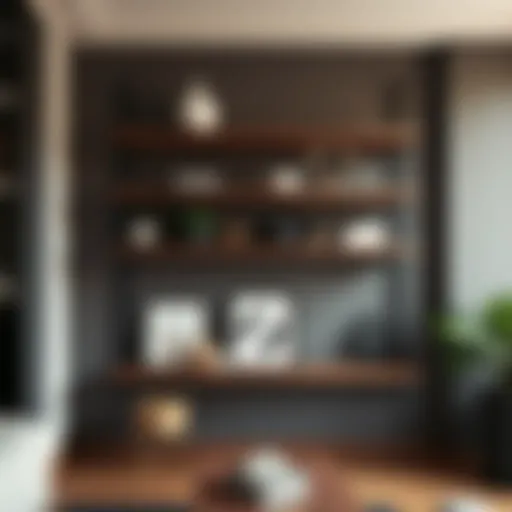 Stylish Industrial Shelf Design Elegant industrial wood wall shelf showcasing diverse materials