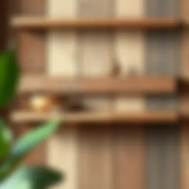 Exploring Wood Finishes Variety of wood textures and finishes for wall shelves