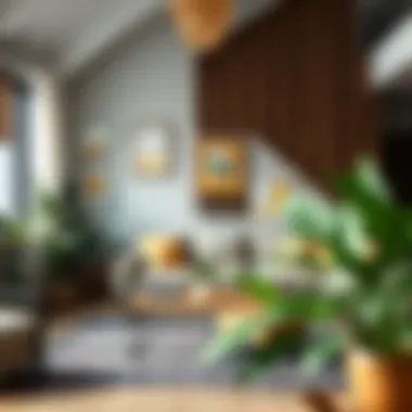 Eco-Friendly Comfort Zone Cozy living room with sustainable materials and plants