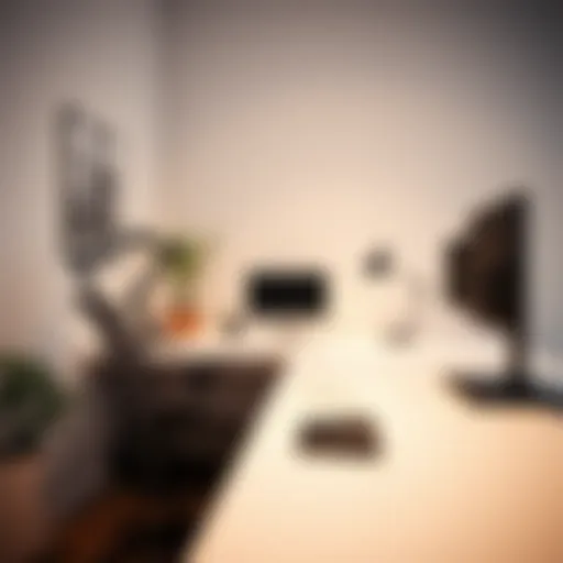 Modern Ergonomic Desk Setup Modern ergonomic desk setup with a sleek design