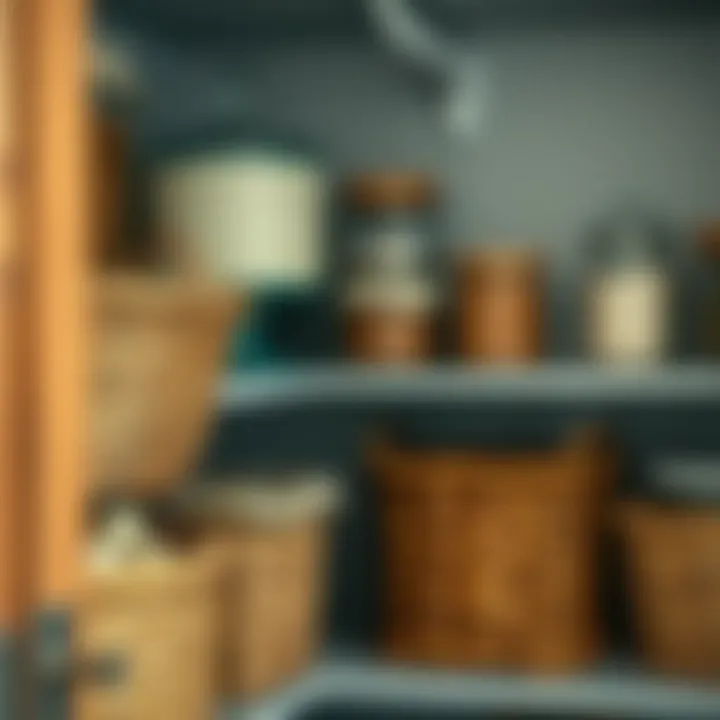 Creative Storage with Baskets and Jars Creative use of baskets and jars in a pantry