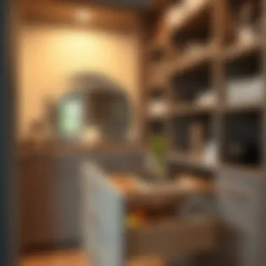 Sleek Pull-Out Drawer System for Efficiency Pantry with a sleek pull-out drawer system