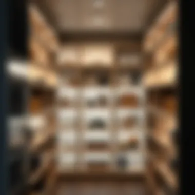 Contemporary pantry shelving with integrated lighting