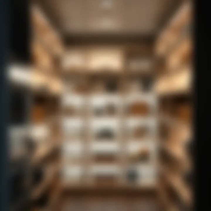 Contemporary pantry shelving with integrated lighting