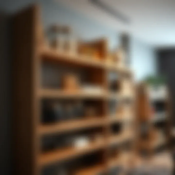 Rustic wooden pantry shelves with a modern twist