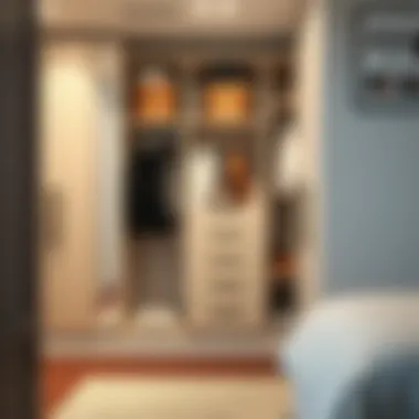 Multi-functional closet system featuring drawers and hanging space