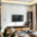 Minimalist Elegance in Wall TV Units Sleek minimalist wall TV unit with integrated shelving