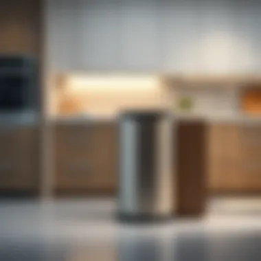 Sleek design of a modern kitchen trash can