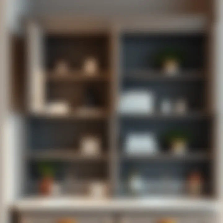 Beautifully Arranged Cabinet with Open Shelving Beautifully arranged bathroom cabinet with open shelving