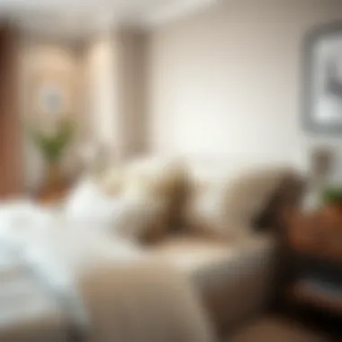 Efficient Pillow Organization in Bedroom Organized bedroom showcasing effective pillow storage strategies