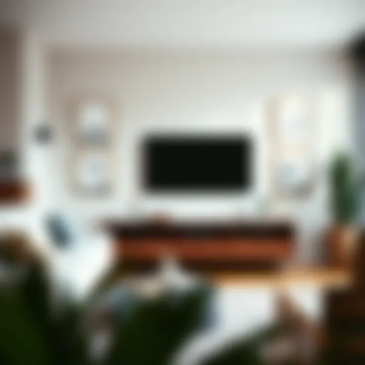 Contemporary living room showcasing a stylish TV rack