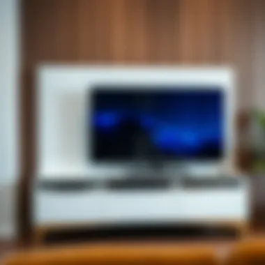 TV rack displaying modern technology integration