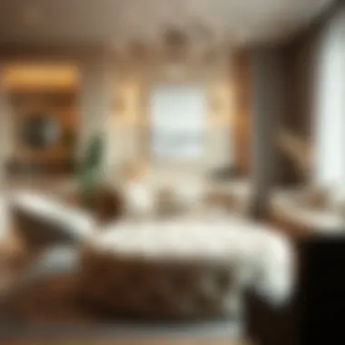 Modern Velvet Ottoman in Elegant Setting Luxurious velvet ottoman in a modern living room