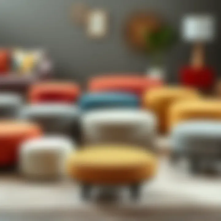 Diverse Ottomans and Footstools Collection Variety of ottomans showcasing different styles and materials