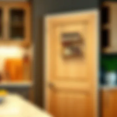 Enhancing Kitchen Aesthetics Organized kitchen with an over the door spice holder enhancing the decor