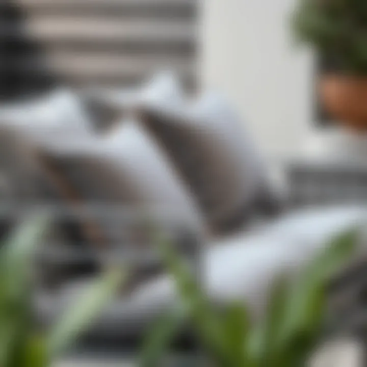 Luxurious Fabric Cushions on a Modern Patio Chair Luxurious fabric cushions on a modern patio chair