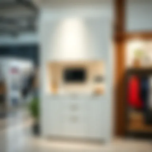 Innovative Retail Storage Design Stylish retail storage cabinet showcasing innovative design