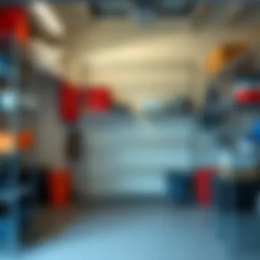 Efficient Garage Storage Using Rubbermaid Shelving Rubbermaid wire shelving displayed in a garage for storage solutions