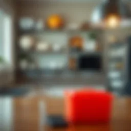 Stylish Rubbermaid wire shelving in a modern kitchen setting