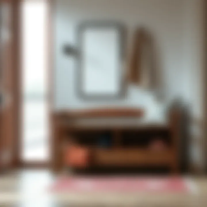 Charming Wooden Bench Design for Practical Use Rustic wooden bench with ample space for shoes and bags