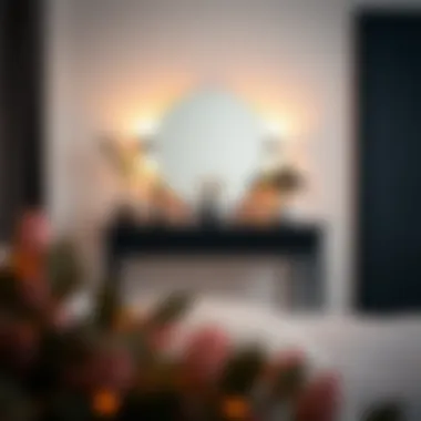 Elegant Black Vanity Desk with Soft Lighting Elegant black vanity desk with soft lighting