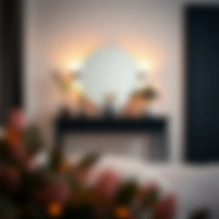 Elegant Black Vanity Desk with Soft Lighting Elegant black vanity desk with soft lighting