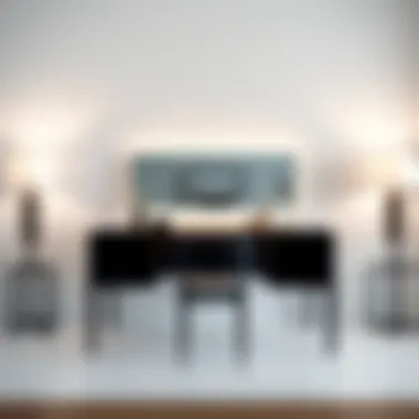 Stylish Black Vanity Desk in Modern Interior Stylish black vanity desk in a modern interior