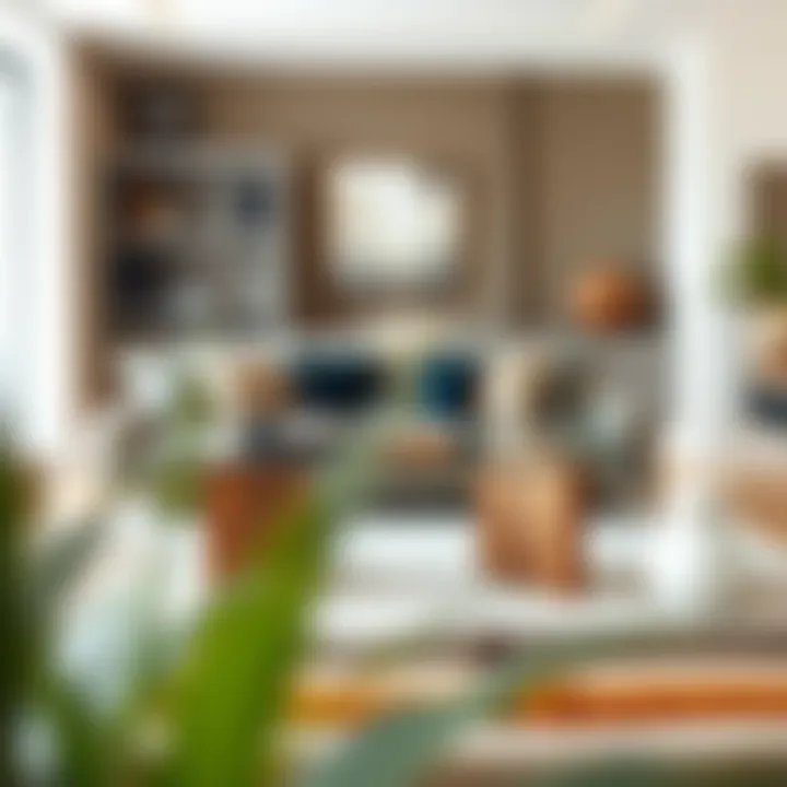 Glass coffee table harmonizing with cozy home decor