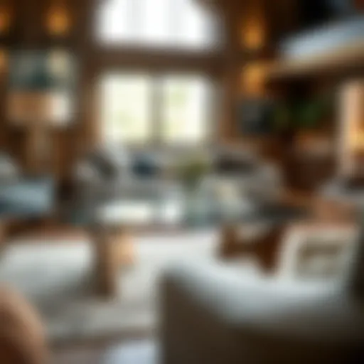 Elegant Glass Coffee Table in Modern Setting Elegant glass coffee table set in a modern living room