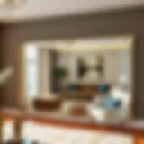 Elegant Long Wall Mirror in Living Room Elegant long wall mirror reflecting a stylish living room