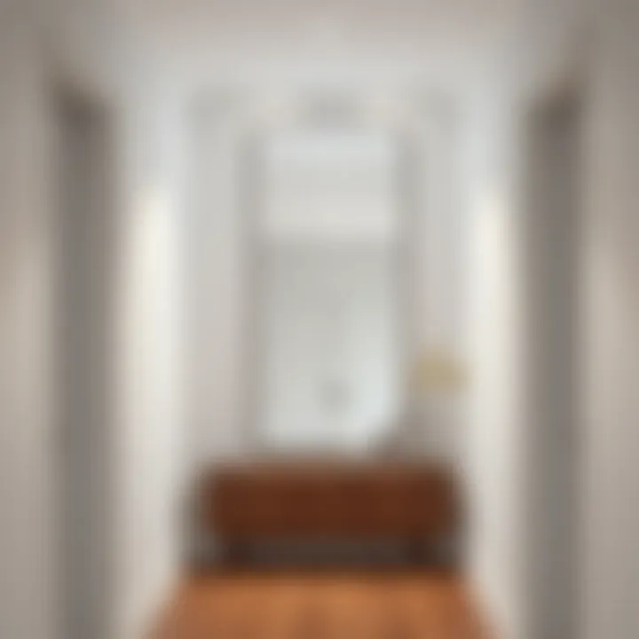 Modern Long Wall Mirror in Hallway Modern long wall mirror in a sophisticated hallway