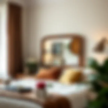 Vintage Long Wall Mirror in Bedroom Vintage long wall mirror enhancing a cozy bedroom