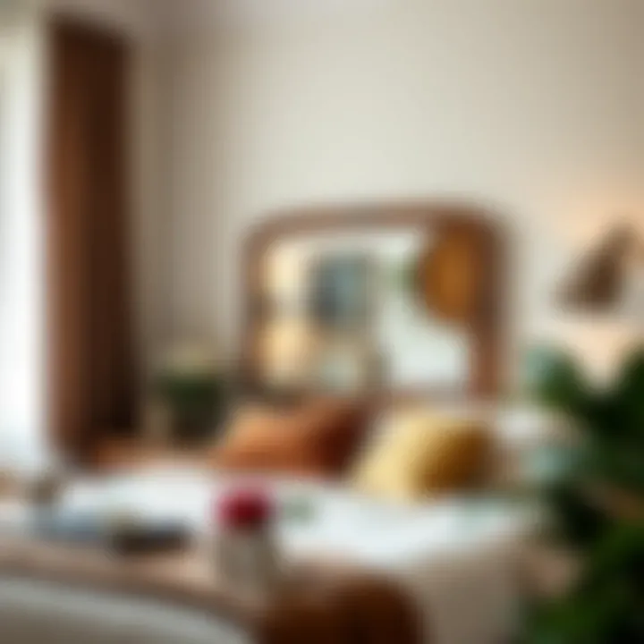 Vintage Long Wall Mirror in Bedroom Vintage long wall mirror enhancing a cozy bedroom