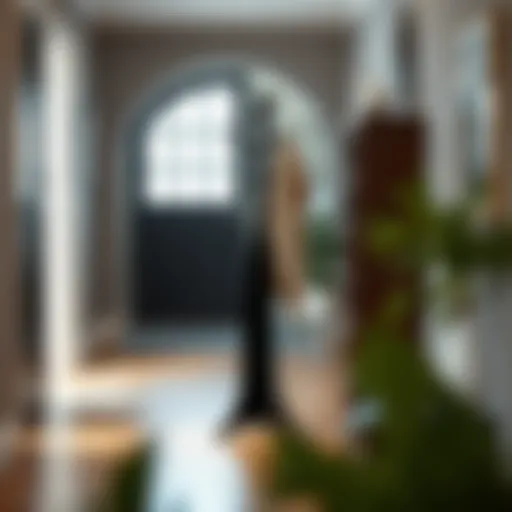 Contemporary Black Coat Tree Stand in Entryway A stylish black coat tree stand in a modern entryway