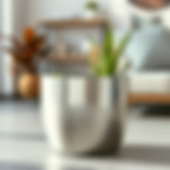 A sleek metal blank planter reflecting contemporary design with clean lines