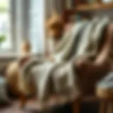 Luxurious Wool Throw in a Cozy Setting Luxurious wool throw draped over a cozy armchair