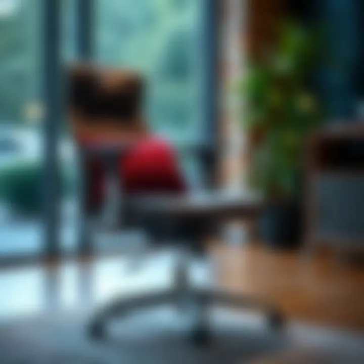 An ergonomic chair featuring a stylish 22 inch seat cushion enhancing comfort