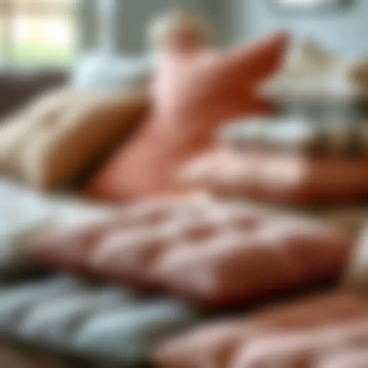 A selection of 22 inch seat cushions showcasing various materials and textures