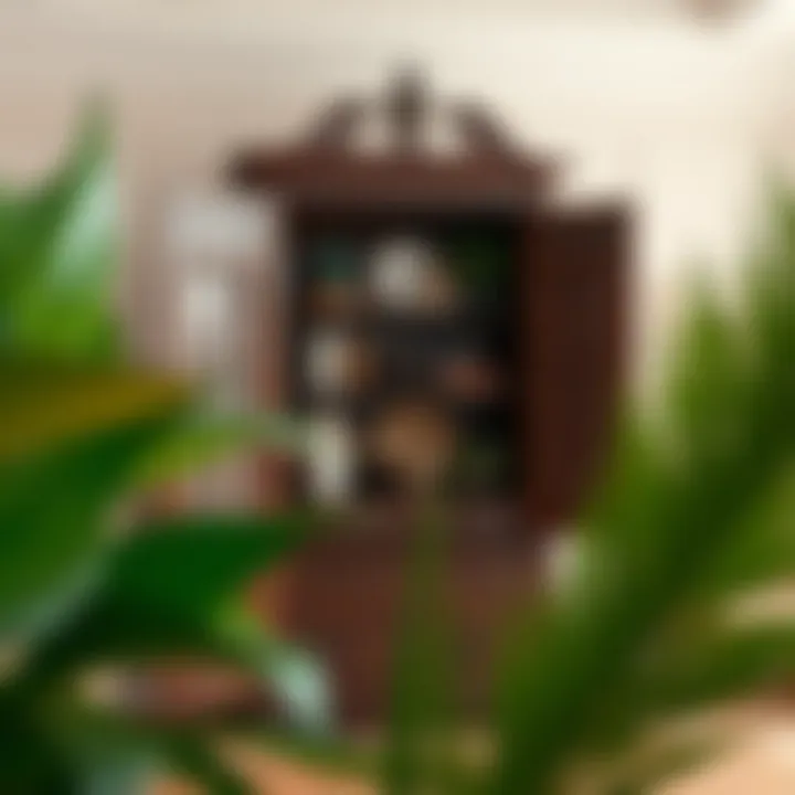 Decorative Styling in a Display Armoire Well-styled display armoire filled with decorative items