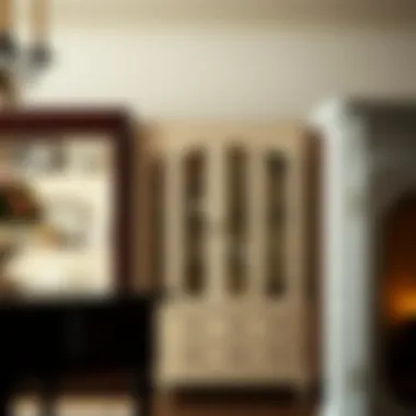 Collection of Various Display Armoire Styles Different styles of display armoires arranged together