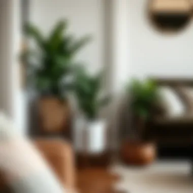 Stylish Interior Decor with Planter Holders An elegantly styled corner showcasing large planter holders that complement interior decor