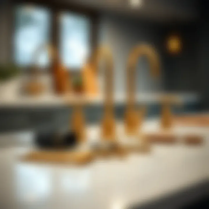 Installation Tools for Brass Faucets Brass faucet installation tools laid out on a countertop