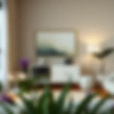 Modern Elegance: Mini Buffet Cabinet in Living Room Elegant mini buffet cabinet in a modern living room setting