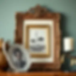 Elegant ornate picture frame showcasing vintage artwork