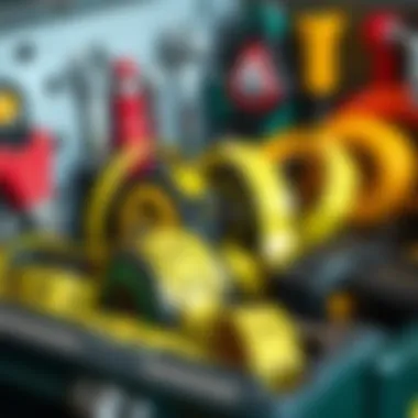 Selection and Maintenance of Tape Measures A well-organized toolbox with tape measures and other tools