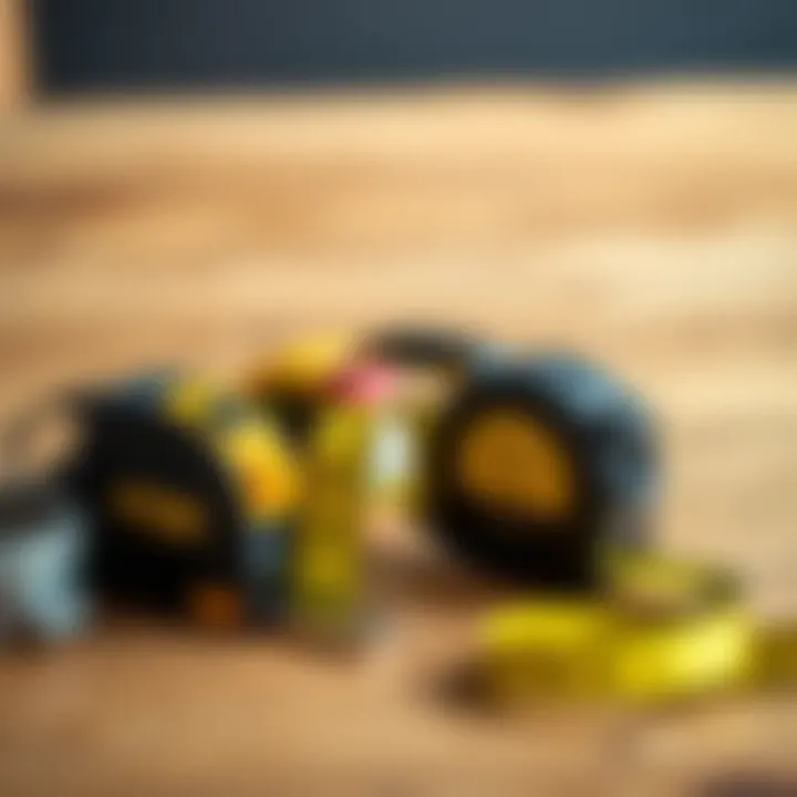 Diverse Types of Tape Measures Various types of tape measures displayed side by side