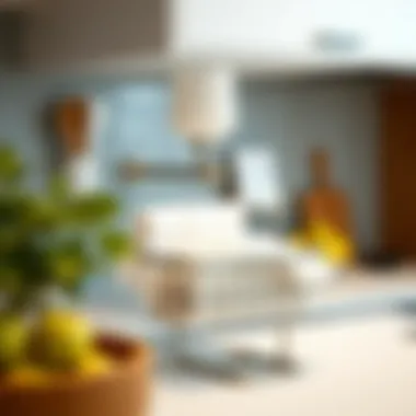 Stylish washcloth holder integrated into a chic kitchen decor