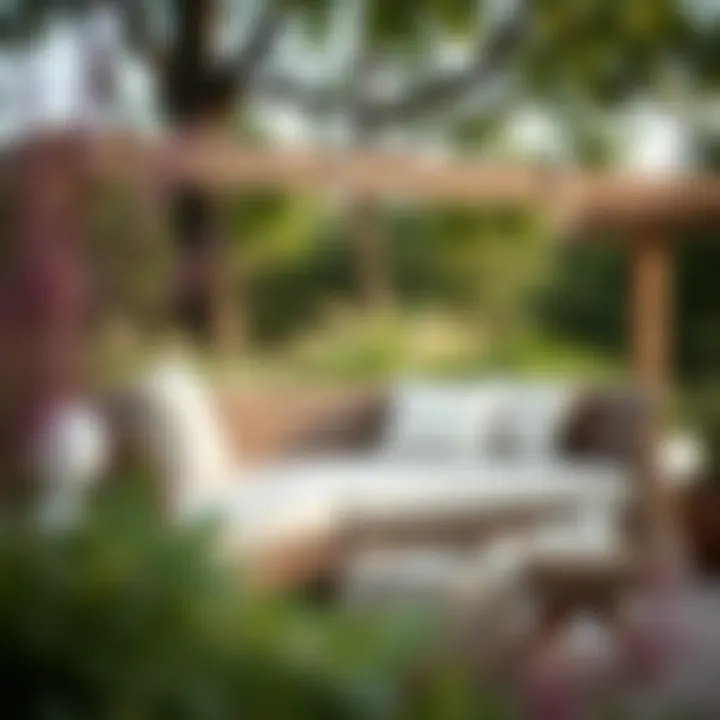 Comfortable rattan daybed in a serene outdoor setting